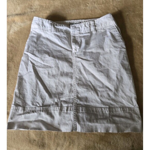 Merona All White Skirt Knee Length Midi Pencil Women Size 4 Pockets Uniform Work - Picture 4 of 6